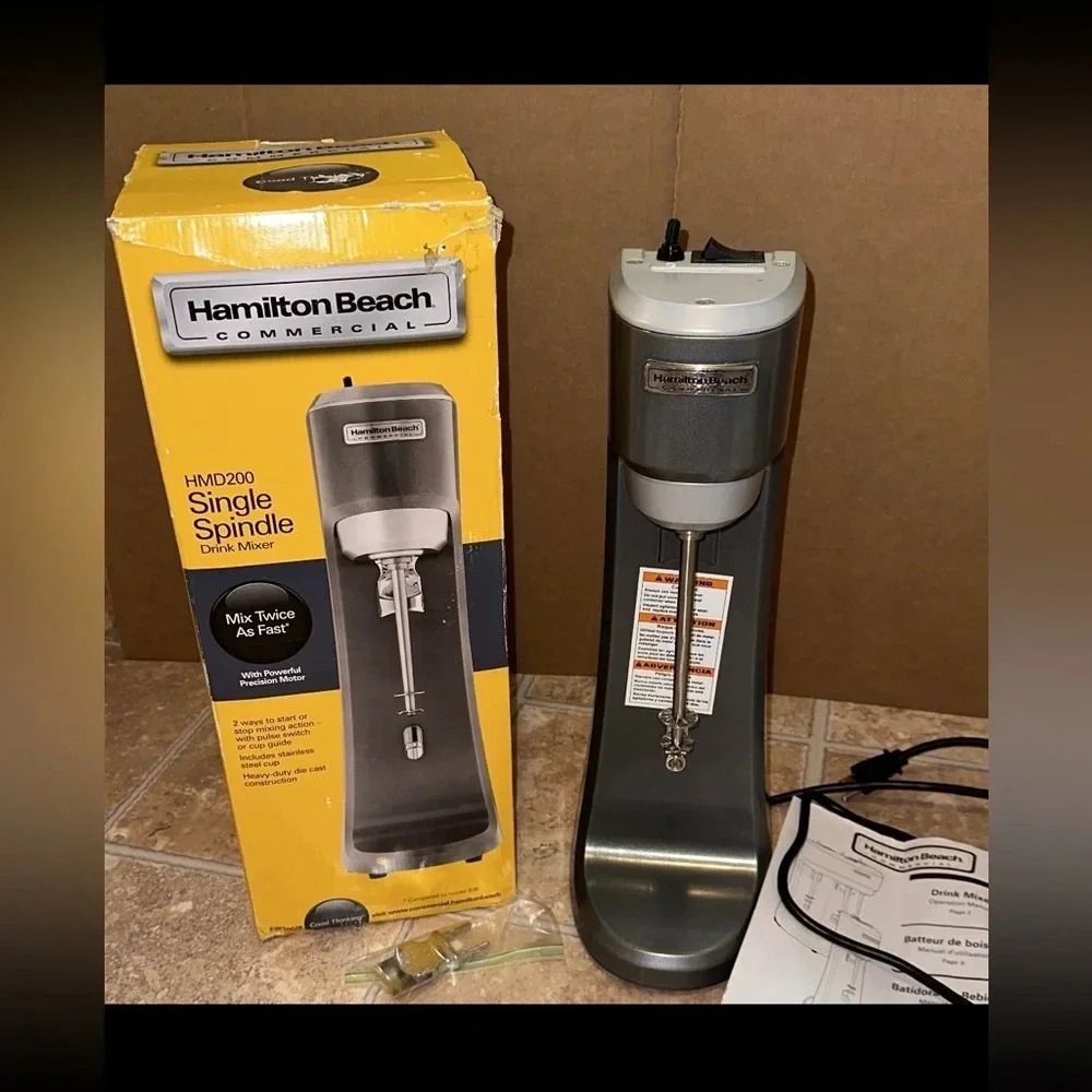 NIB hamilton beach commercial professional milkshake mixer single spindle HMD200